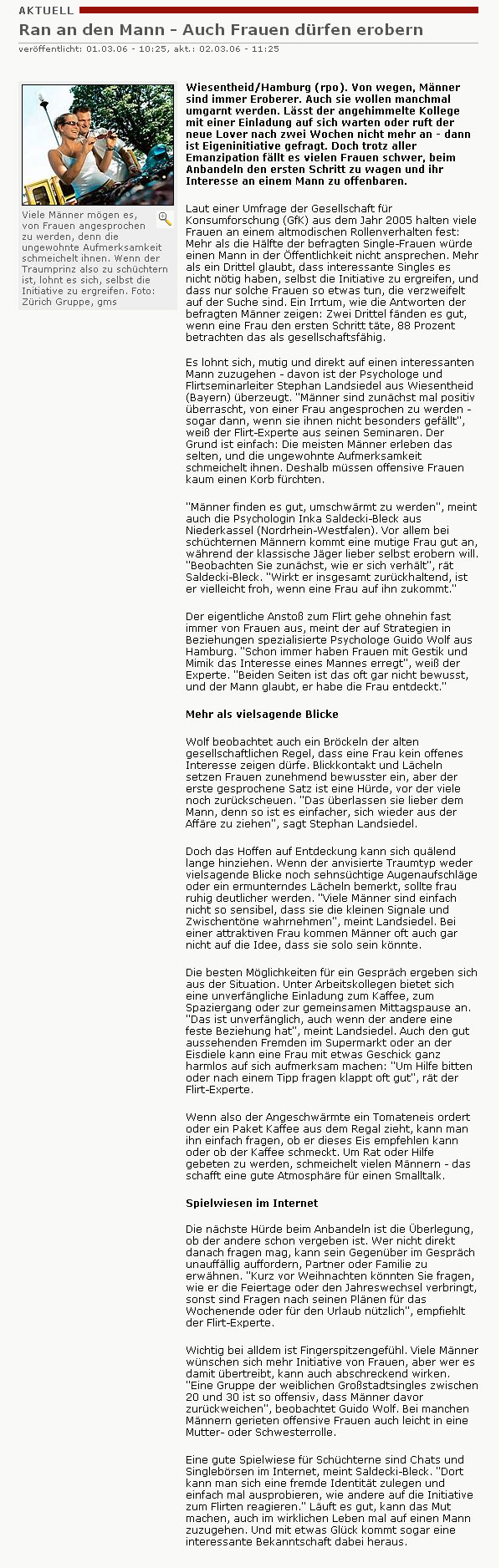 Rhein-Post: Ran an den Mann