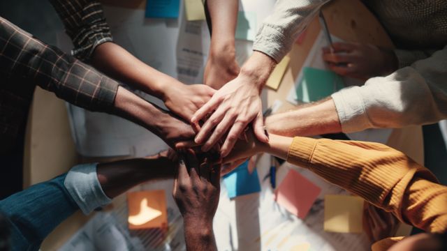 Gruppe oder Team mit Hauptsache arbeiten!