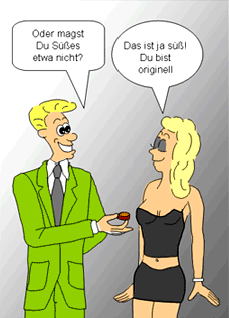 Flirt-Comic-Bild3 Küsschen geben