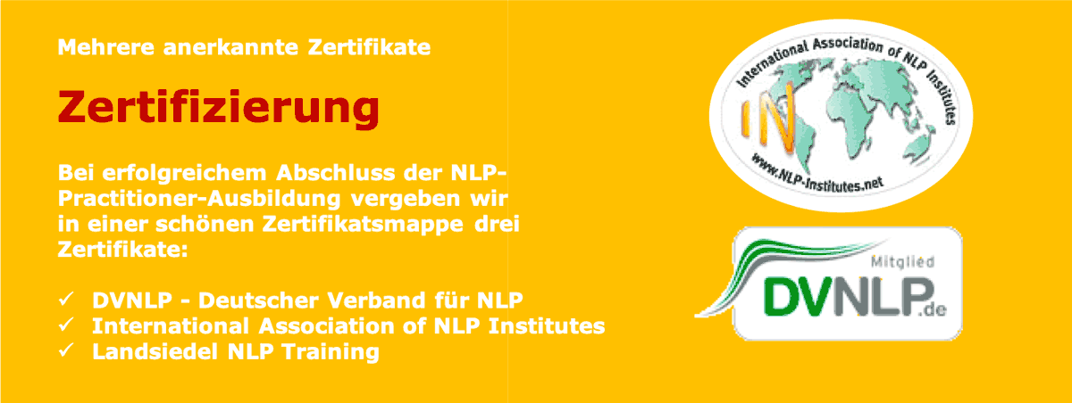 NLP Practitioner Jubiläum Zertifikate