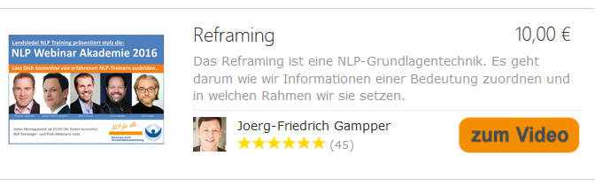 Online-Seminar Reframing zu 10,- €