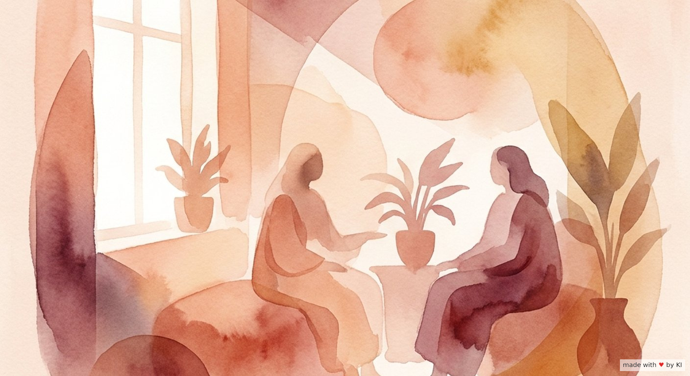 Arzt im Patientengespräch, ruhige Atmosphäre, warmes Licht, vertrauensvolle Haltung