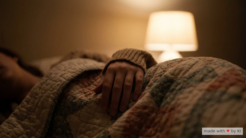 Hebammenhand auf dem Rücken einer Frau in Seitenlage, sanftes warmes Licht - Sprachmuster und Berührung