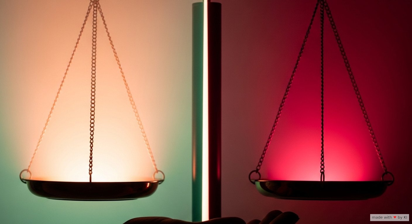 Mindset, Haltung, Ethik Lichtwaage als Symbol für ethische Hypnose-Praxis