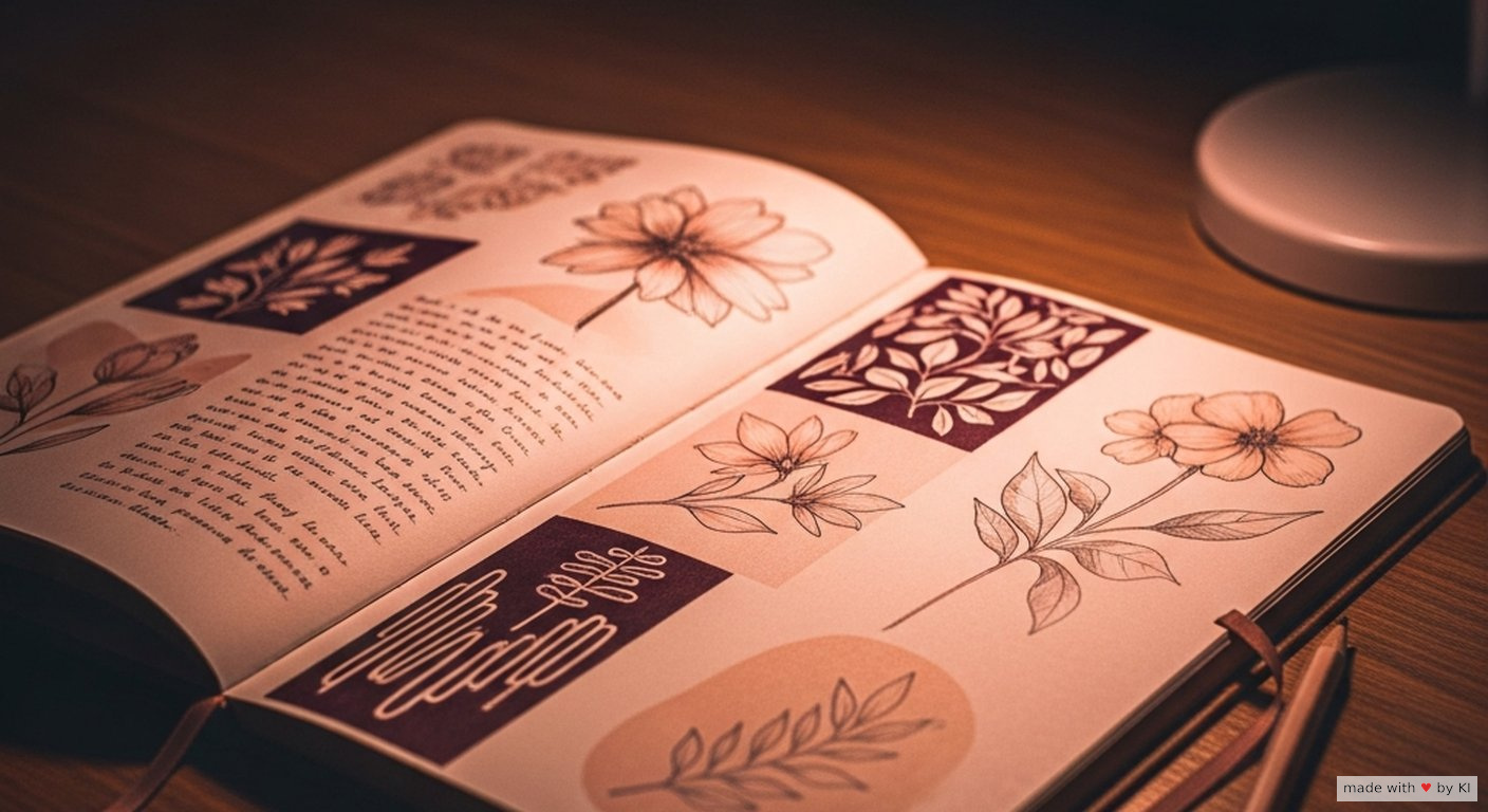 Trance designen Offenes Notizbuch als Symbol für Trance-Design